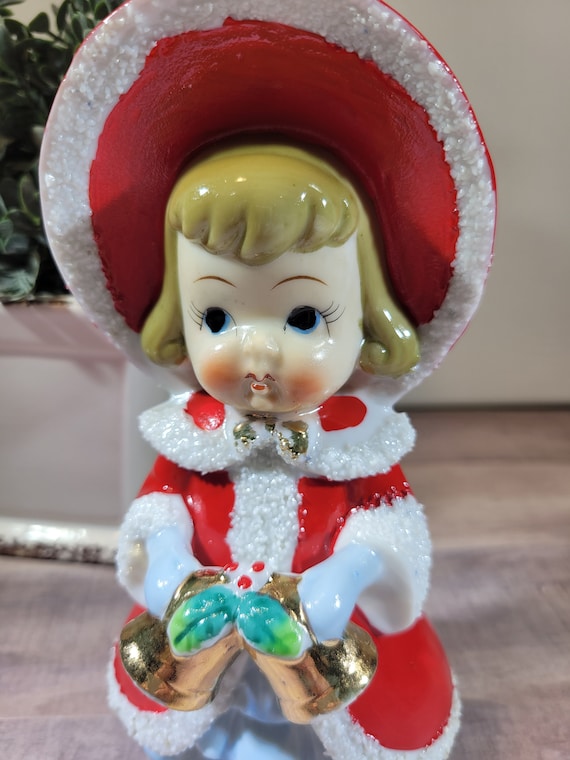 Victorian Christmas Girl With Bells, Ceramic, Made by Thames