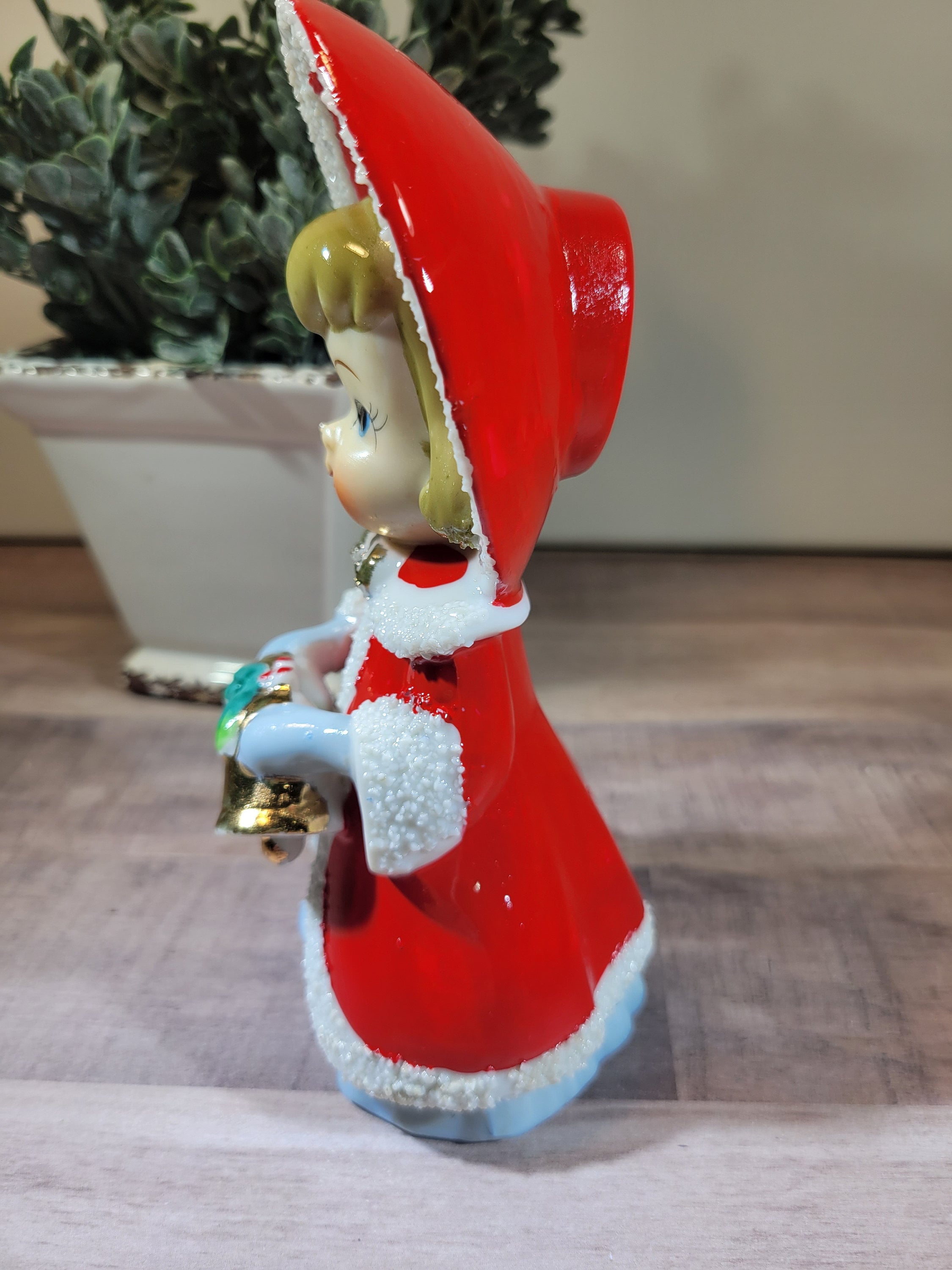 Victorian Christmas Girl With Bells, Ceramic, Made by Thames