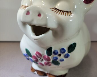 Vintage Shawnee Smiley Pig Large Pitcher or Creamer, Ceramic