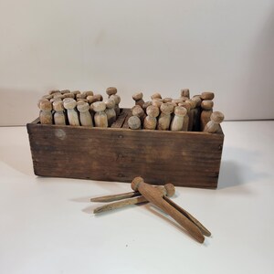 Vintage Wooden Clothespins in an Old Velvetta Pimento Cheese Box ...