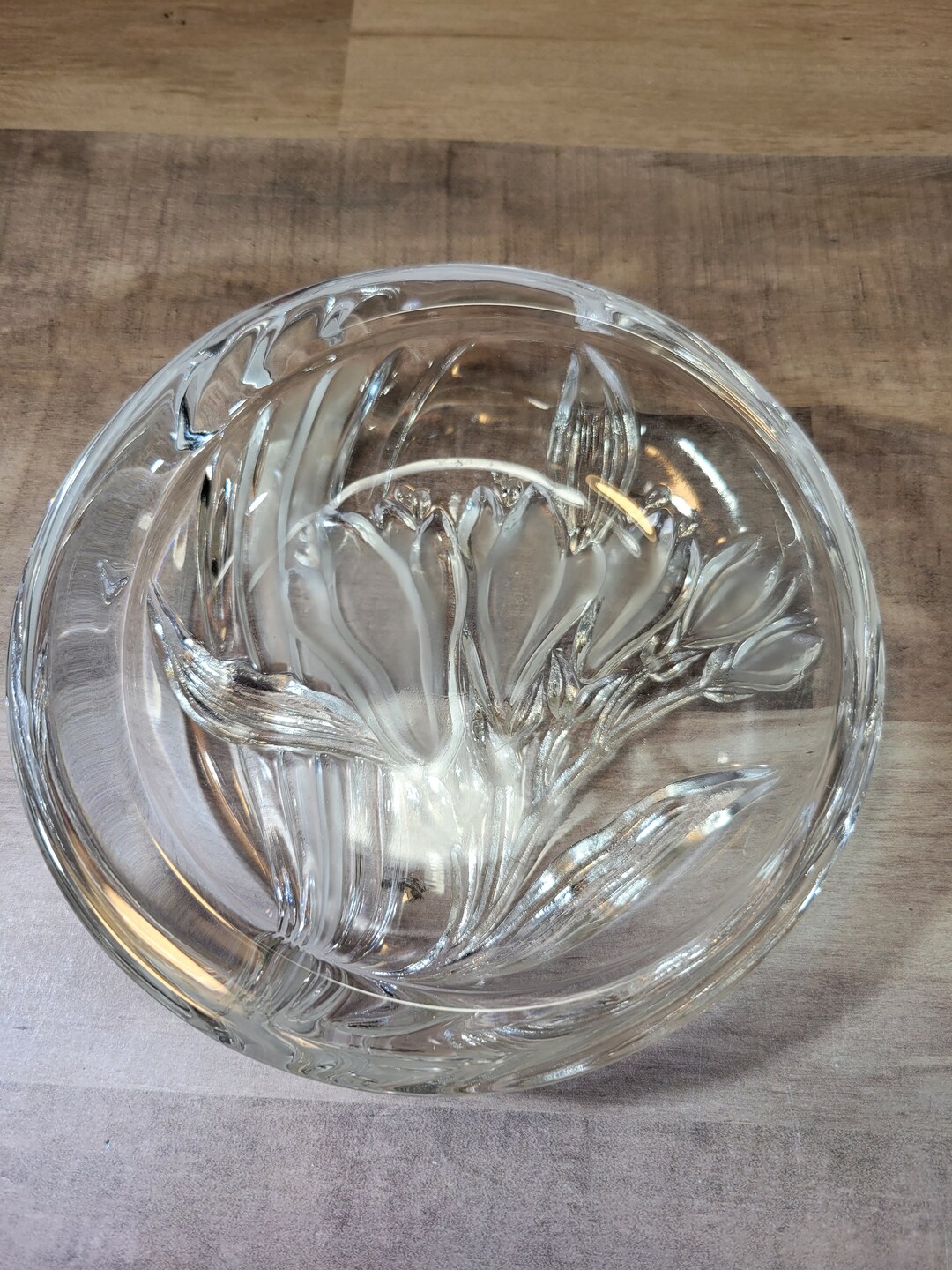 Mikasa Parisian Iris Candy Dish, Glass Trinket Dish, Flowers