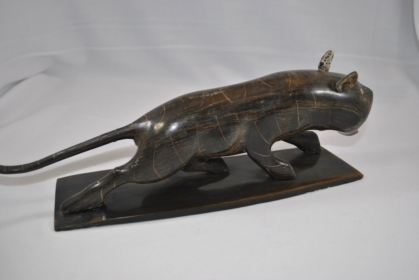 antique black panther statue