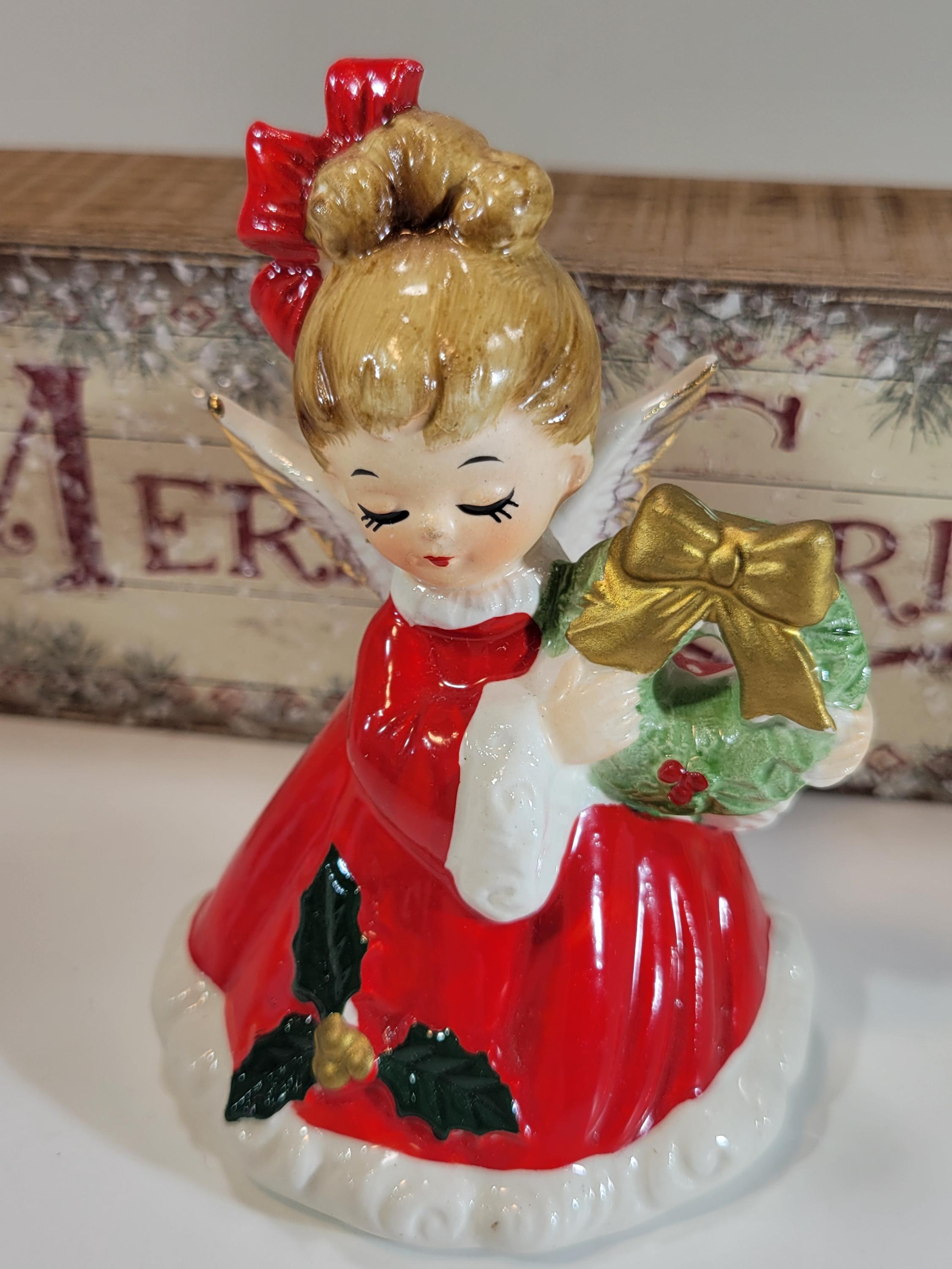 Josef Originals Christmas Angel Bell Ornament, Porcelain