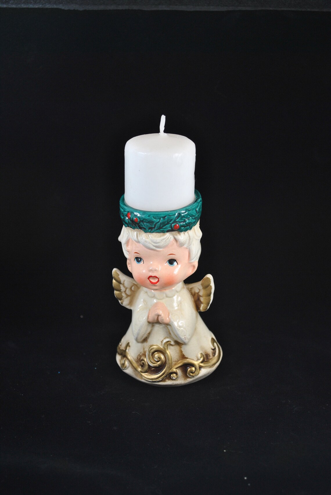 Lefton Christmas angel votive holder porcelain Christmas Etsy