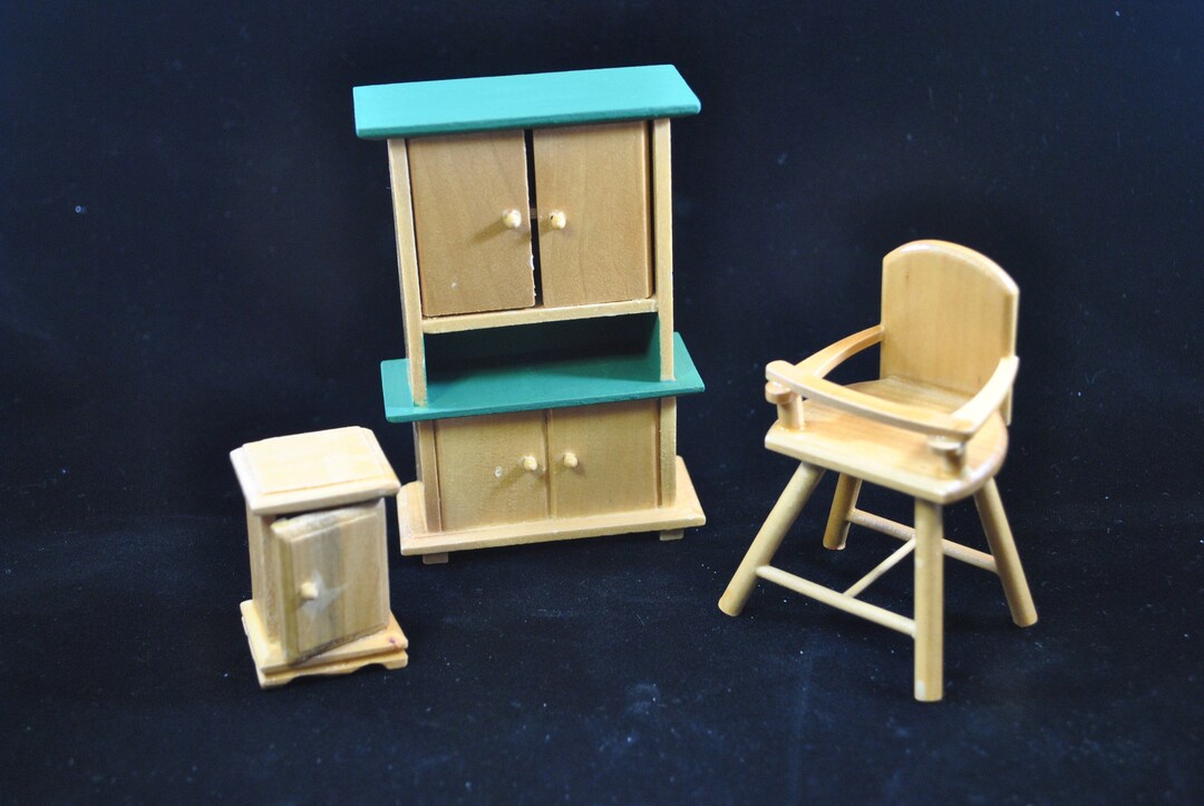 Wooden Doll House Furniture Set Small Etsy