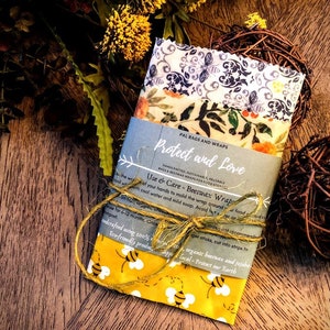 Organic Beeswax Wraps (Set of three)
