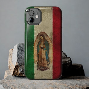 Our Lady Virgen De Guadalupe Mexikanische Flagge Virgencita , iPhone 16, 15, 14, Pro Max Tough iPhone Phone Case, Jungfrau Maria, Handyhülle