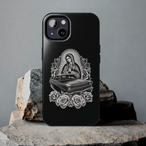 Virgen De Guadalupe Jungfrau Maria Chicano Chicana Lowrider Car Latein , iPhone 16, 15, 14, Pro Max robuste iPhone Handyhülle, Handyhülle