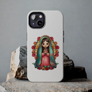 Our Lady Virgen De Guadalupe Niedlicher Cartoon Chibi, iPhone 16, 15, 14, Pro Max Tough iPhone Phone Case, Jungfrau Maria, Handyhülle