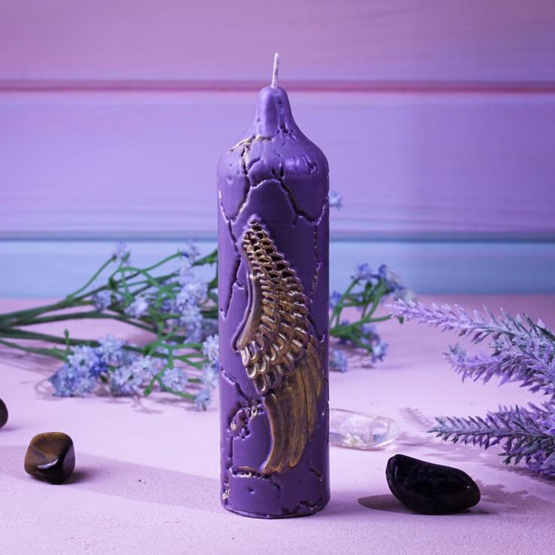 Angel Candle Altar Candle Angel Wing Spell Candle Hand Poured Etsy