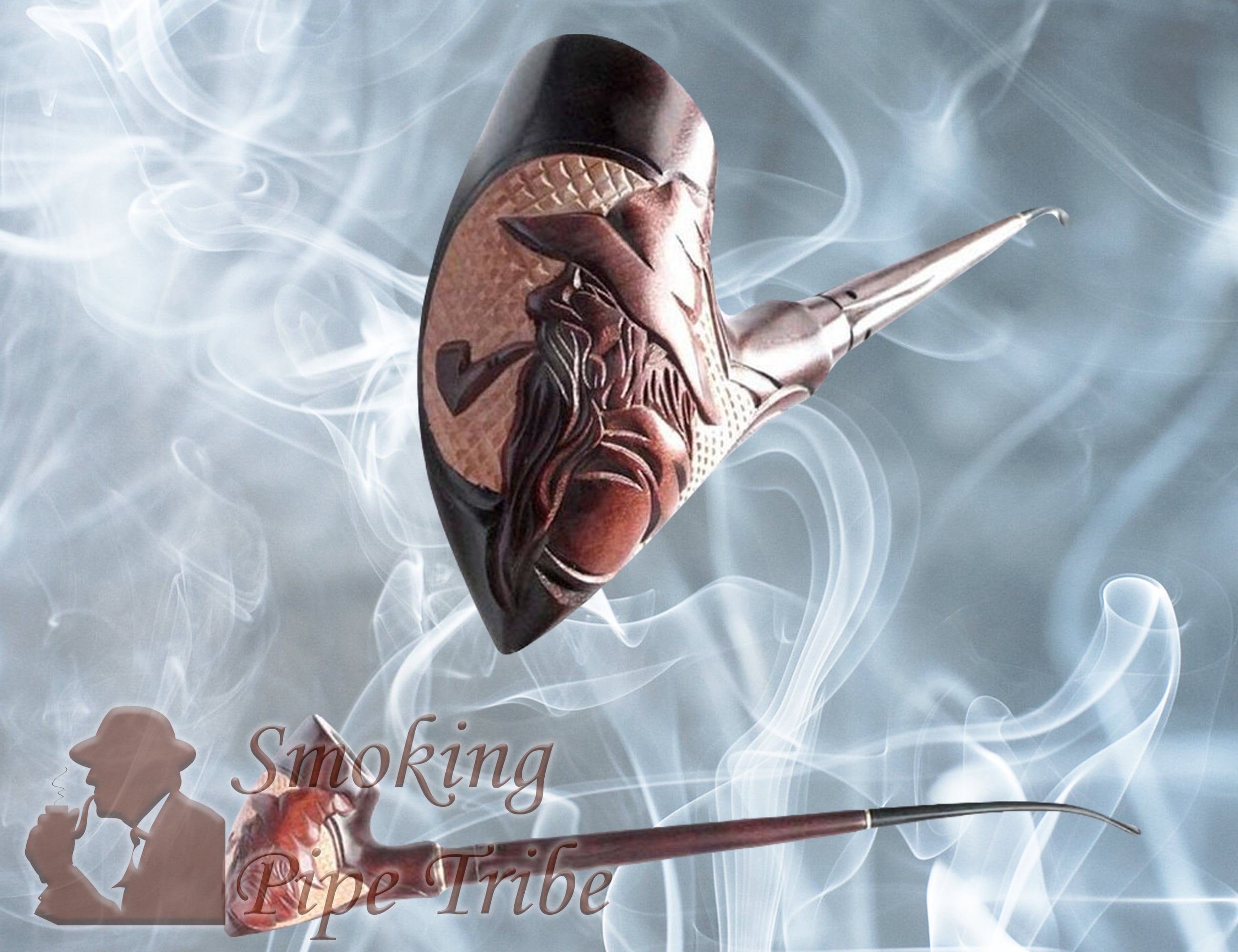 LOTR Hand-carved tobacco pipe "Tolkien" Handmade Wood Gandalf Pipe Middle Earth Universe smoking pipe Lord of the rings gift for smokers