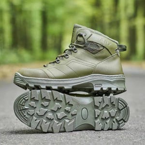 Ukrainian Army Olive Boots, Mens Combat Boots, Tactical Leather Shoes, Waterproof Military Boots, Military Surplus Gift, Ukrainian Gift