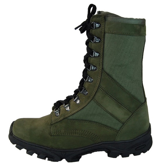 Ukrainian Army Nubuck Leather Boots, Military Surplus Boots