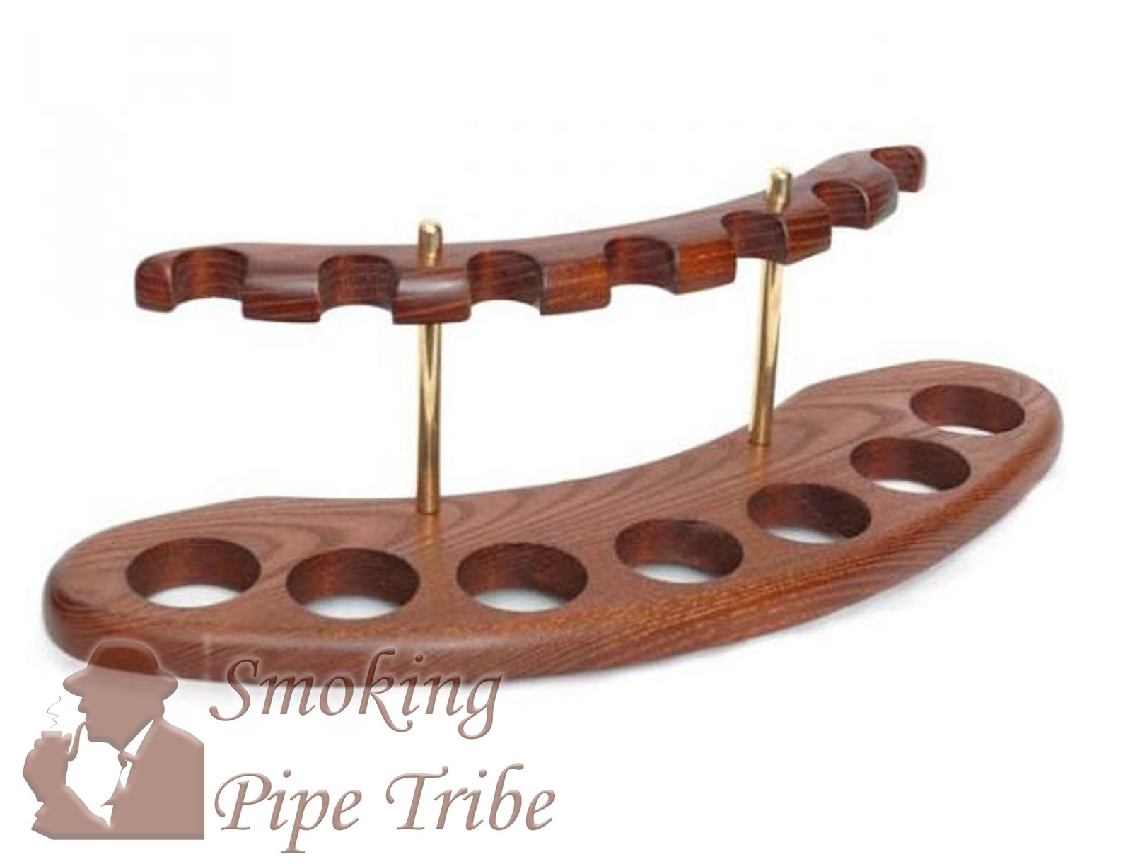 Wooden Pipe Holder for 7 pipes hand carved Rack Arch Etsy