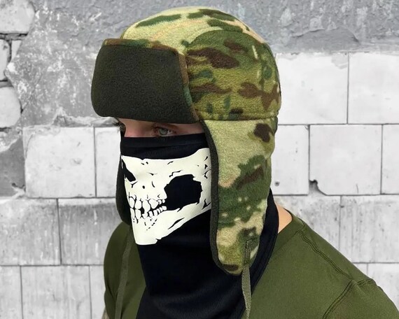 Ensemble Polaire Hiver – Cagoule + Bonnet Camouflage Multicam – Taille XL – Neuf Avec étiquettes