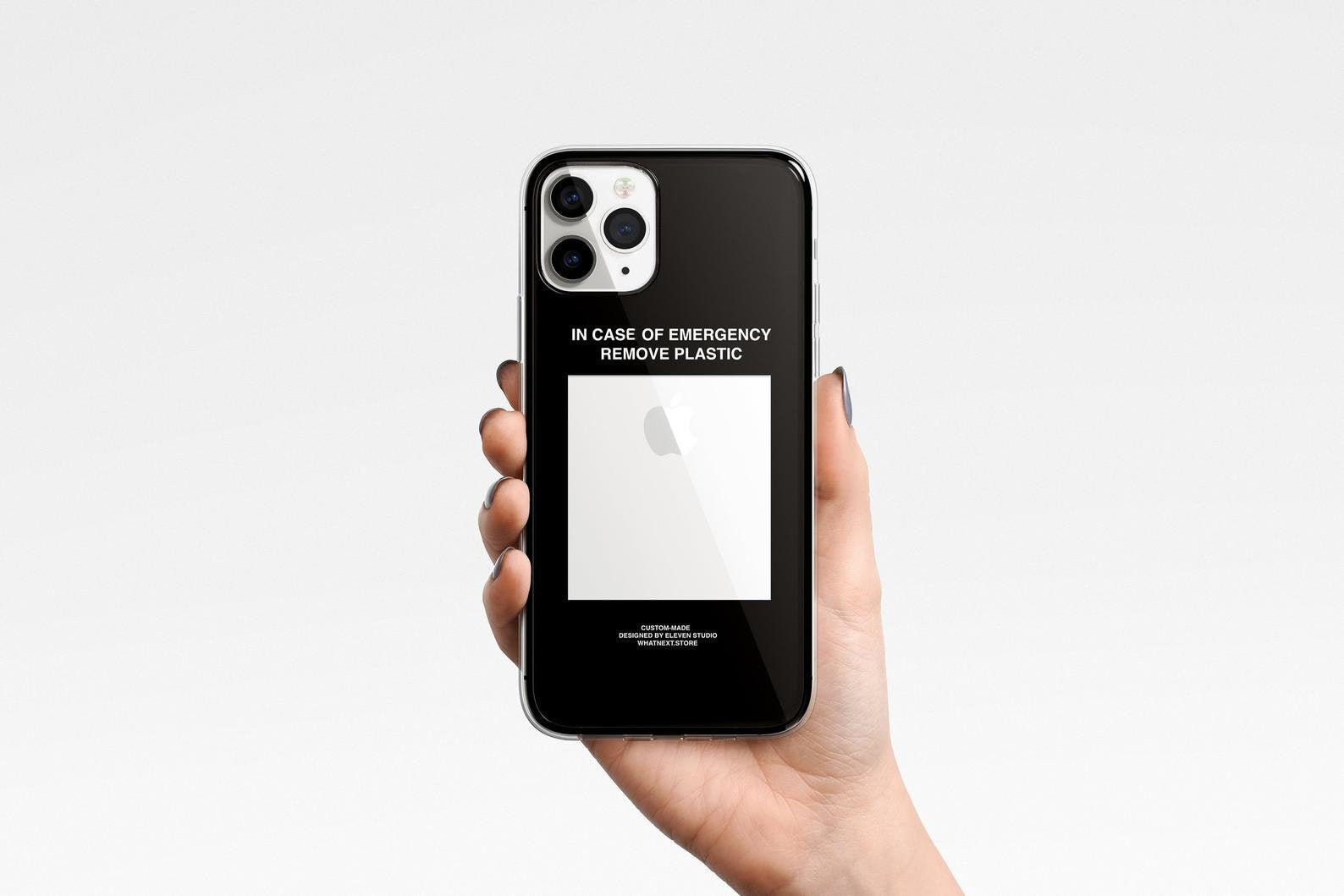 in case of emergency remove plastic phone case