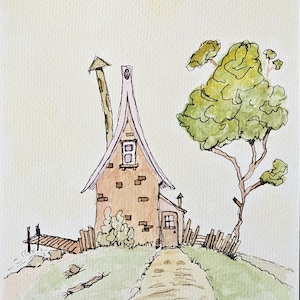 postale tranquille d'aquarelle de carlingue de Zazzle.be Liste d'envies Vous avez des idées ? Art mural cabane | Cartes postales faites main | Cadeau | Cadeau fête des pères | Décoration murale cabane tranquille en brique