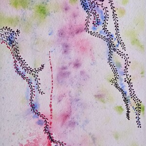 botânico da aguarela pintado à mão cartão postal | Cartão Postal | Ilustração Botânica | Postais Abstratos | Dia das Mães | Presente para mãe planta