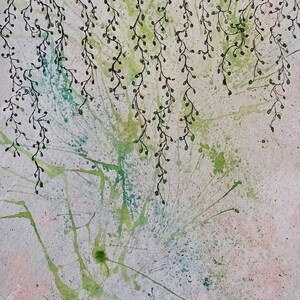 cartão botânico pintado à mão cartão postal | mãe da planta cartão postal | Ilustração Botânica | Presente de Dia das Mães | Arte abstrata de parede | Cartão postal de vinhas