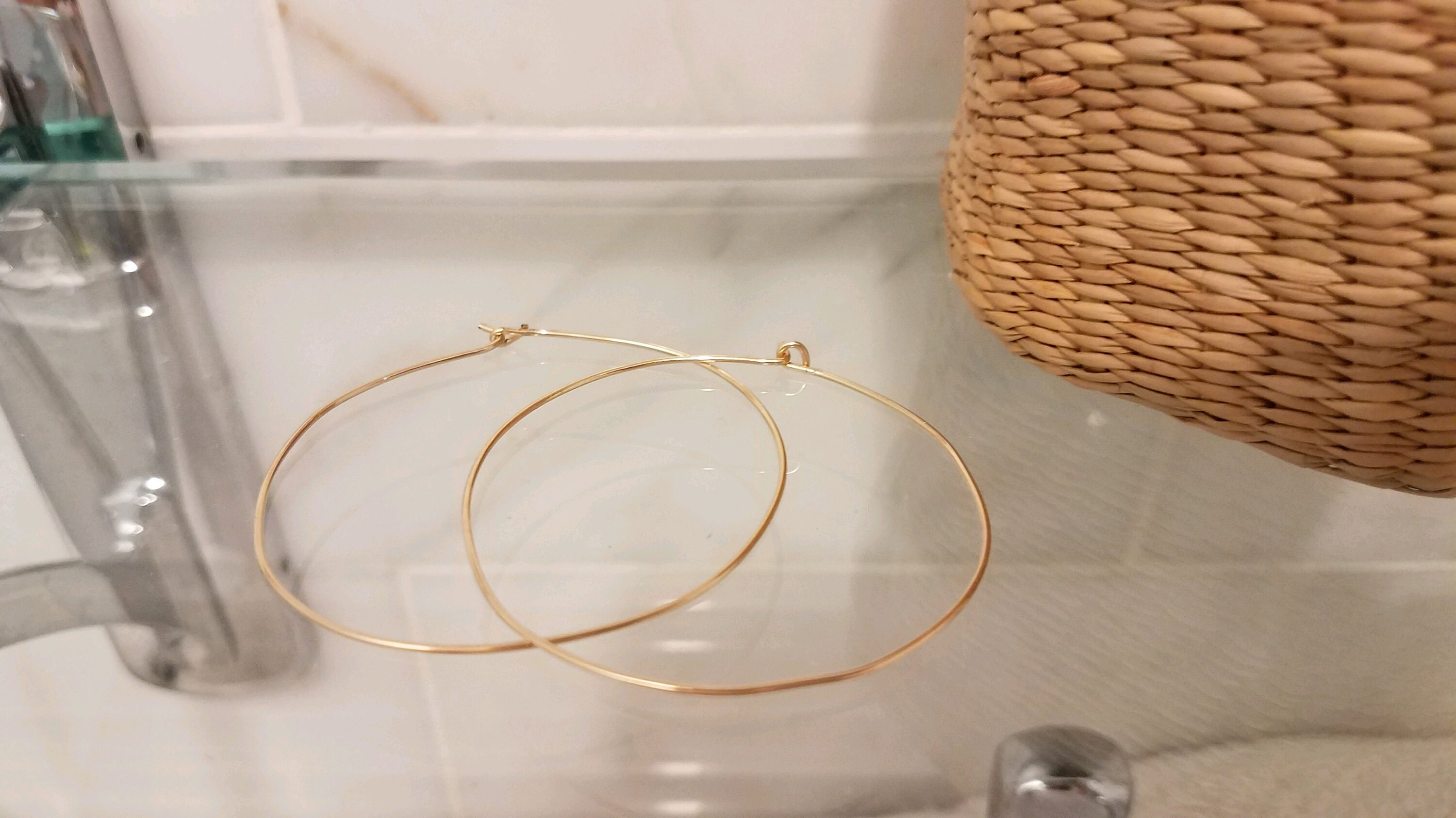 14K Gold Filled Handmade Large Round Hoops Etsy