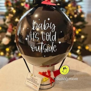 Baby It's Cold Outside 2023 Winter Indoor No mess Gender reveal balloon Boy or Girl Ready to Pop Don't Need to clean it up image 1