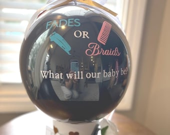 Blades or Braids What will our baby be? | Perfect indoor gender reveal party balloon | NO MESS gender reveal balloon|Annoucement