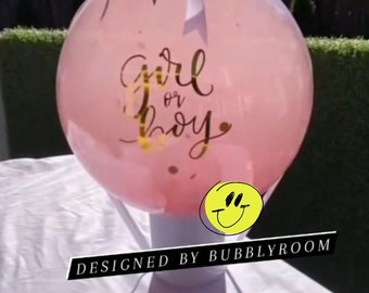 Original girl or boy Gender Reveal Balloon (finshed product/No DIY)- boy or girl POP to See - Unique Baby Announcement