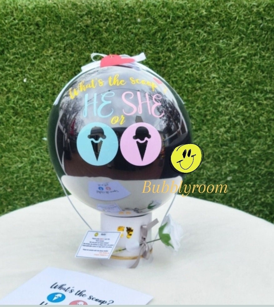 Gender Reveal Bobo Balloon with Breakable Heart – Bubbles Gift