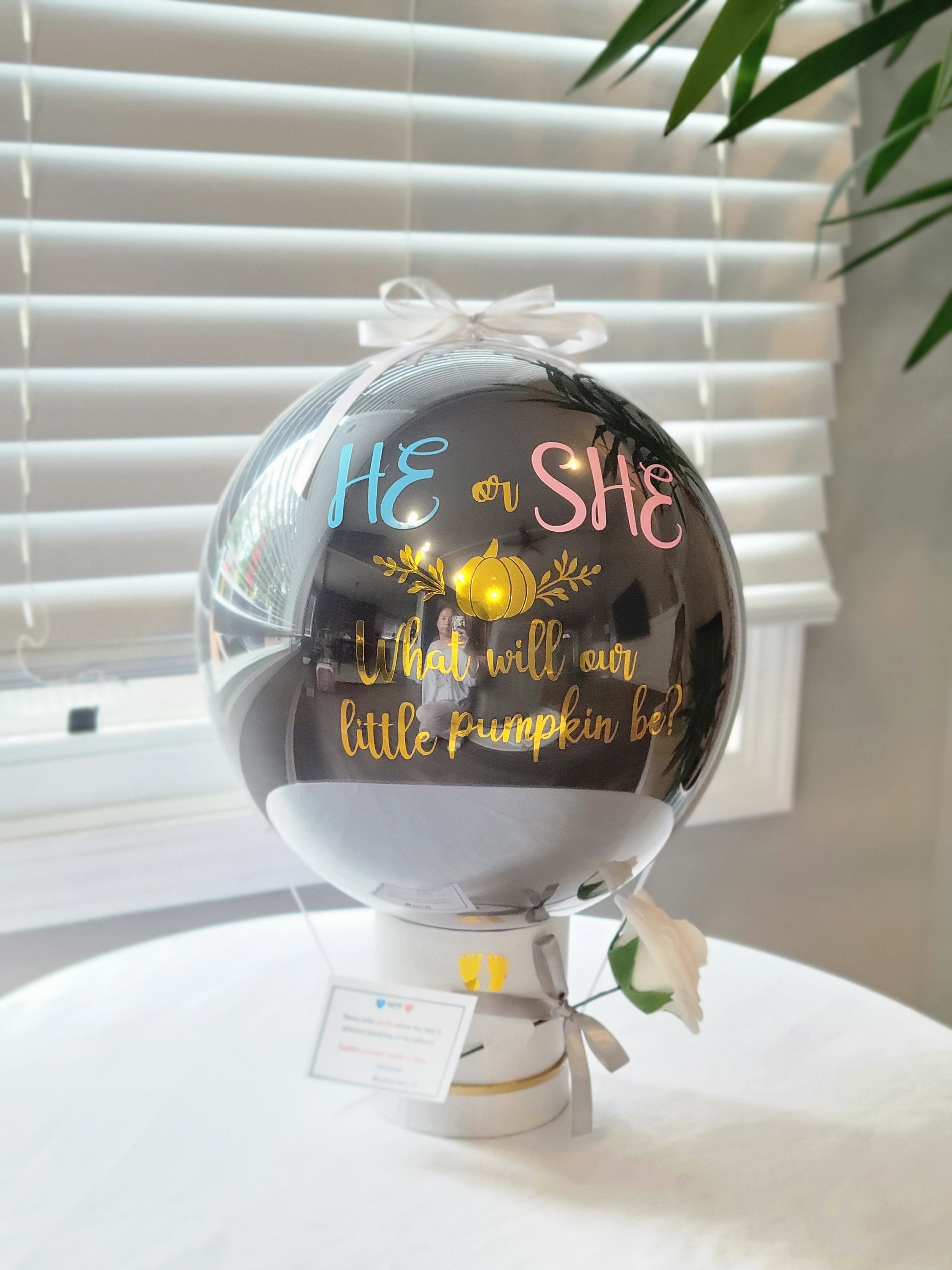 What will our little PUMPKIN be Pumpkin gender reveal balloonNo Mess gender reveal balloonReady to PopUnique Gender reveal