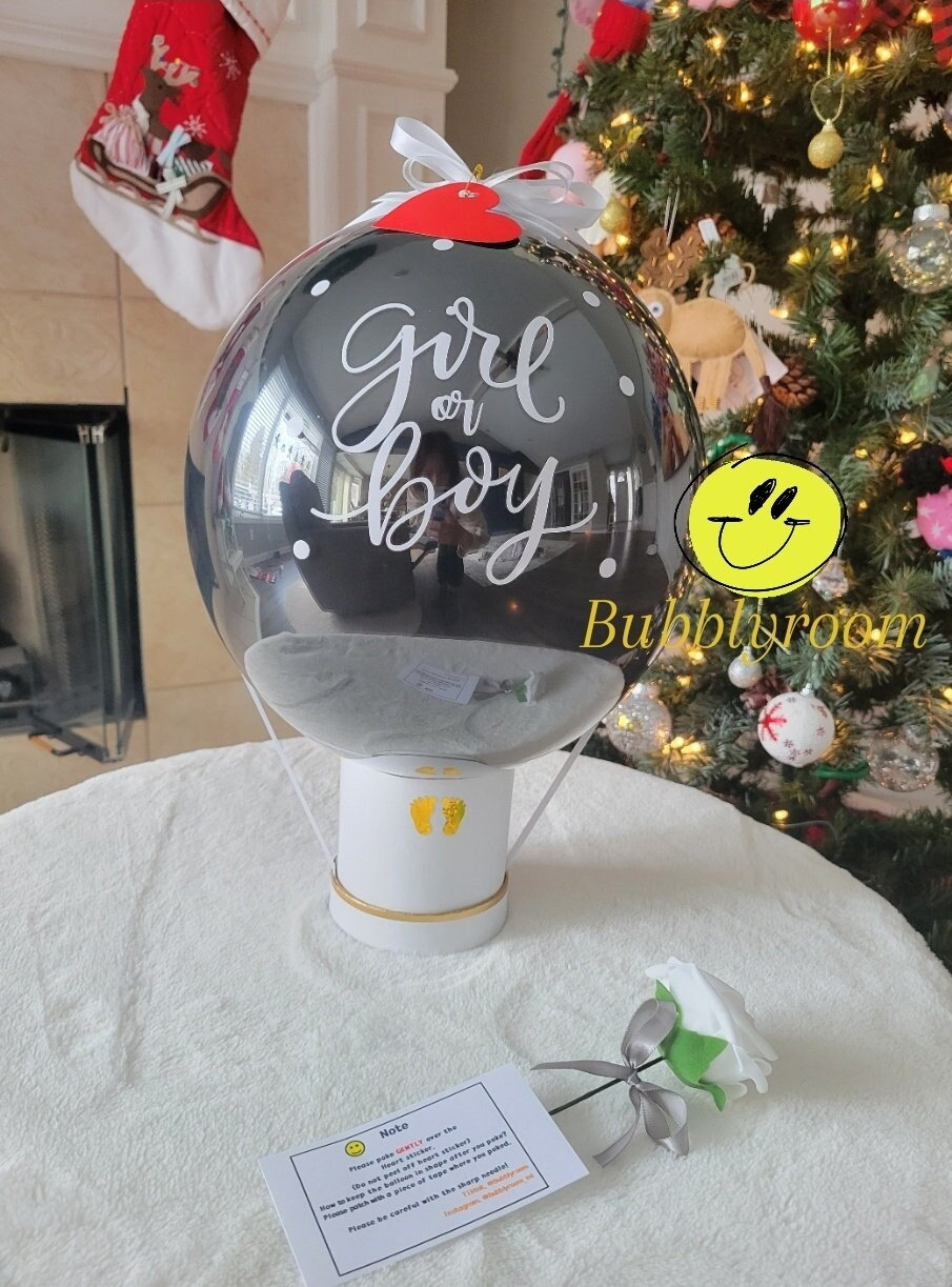 Winter Snowy Girl or Boy Original gender reveal balloon | Perfect indoor gender reveal party balloon | NO MESS gender reveal balloon