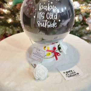 Baby It's Cold Outside 2023 Winter Indoor No mess Gender reveal balloon Boy or Girl Ready to Pop Don't Need to clean it up image 5