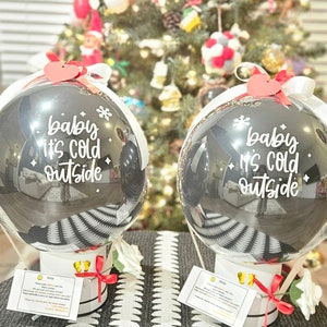 Baby It's Cold Outside 2023 Winter Indoor No mess Gender reveal balloon Boy or Girl Ready to Pop Don't Need to clean it up image 3