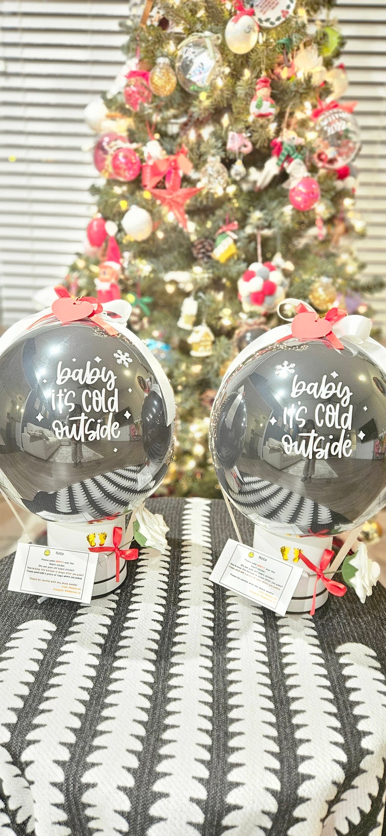 Baby It's Cold Outside 2023 Winter Indoor No mess Gender reveal balloon Boy or Girl Ready to Pop Don't Need to clean it up image 3