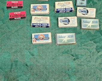 Vintage advertising lot of shaving razor blades
