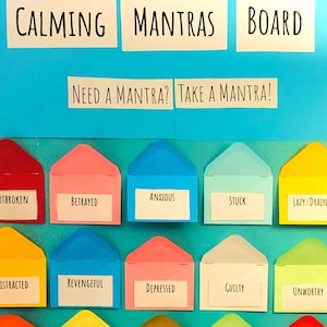 Bulletin Board Kit Classroom Decor Mental Health Support - Printable Wall Decoration, Interactive Board for  Mantras and Emotional Support
