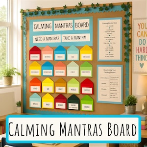 Mantras relajantes: Toma lo que necesites (Tablón de anuncios), Atención plena, Mentalidad de crecimiento, Herramientas para orientadores escolares