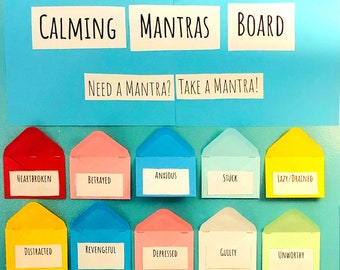 Pinnwand-Kit für SEL-Unterstützung der psychischen Gesundheit | Klassenzimmer Dekor | DRUCKBAR | Achtsamkeit | Teen Angst Unterstützung