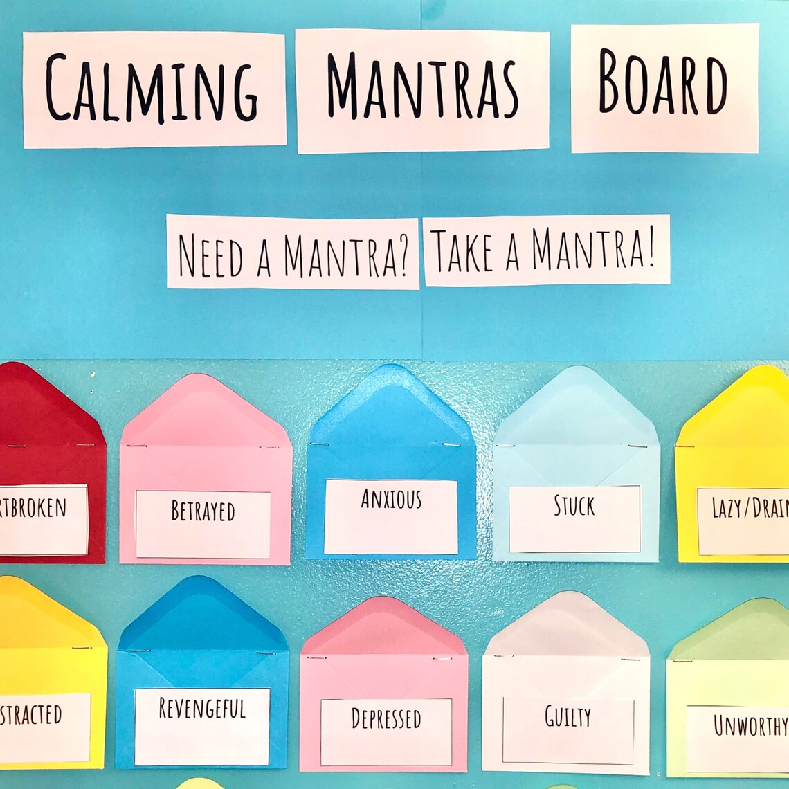 Bulletin Board Kit For Mental Health Support Calming Mantras Etsy