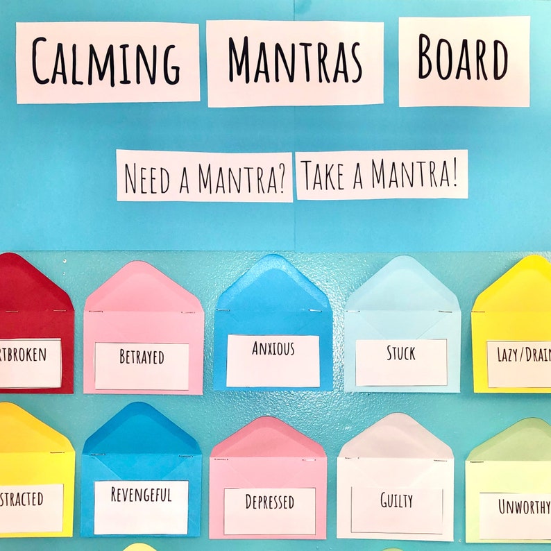 Bulletin Board Kit for Mental Health Support Calming Mantras Etsy