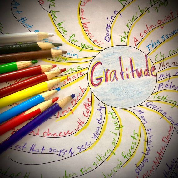 Gratitude Mandala Coloring Activity: Back to School Writing Prompts (Printable PDF