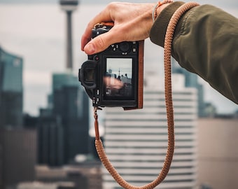 Cinghia da polso e da collo per fotocamere reflex e DSLR - Nero / Marrone / Verde - Piccolo / Medio / Grande