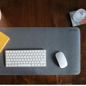 Personalized Hand Crafted Mouse Pad, Gaming Mouse Pad, Custom Desk Mouse Pad, Leather Large Mouse Pads, Extended Desk Pad, Tech Accessories