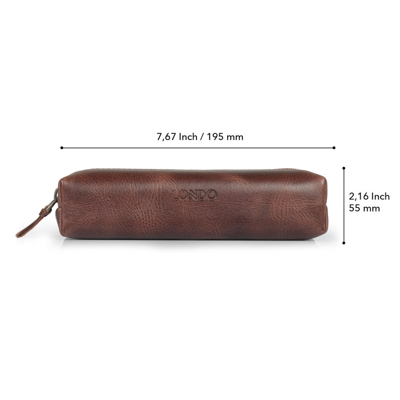 Personalized Hand Crafted Top Grain Leather Zip Pen Case, Pencil Bag, High-Quality Cosmetic Case, Custom Makeup Bag, Classic Look Pen Pouch afbeelding 6