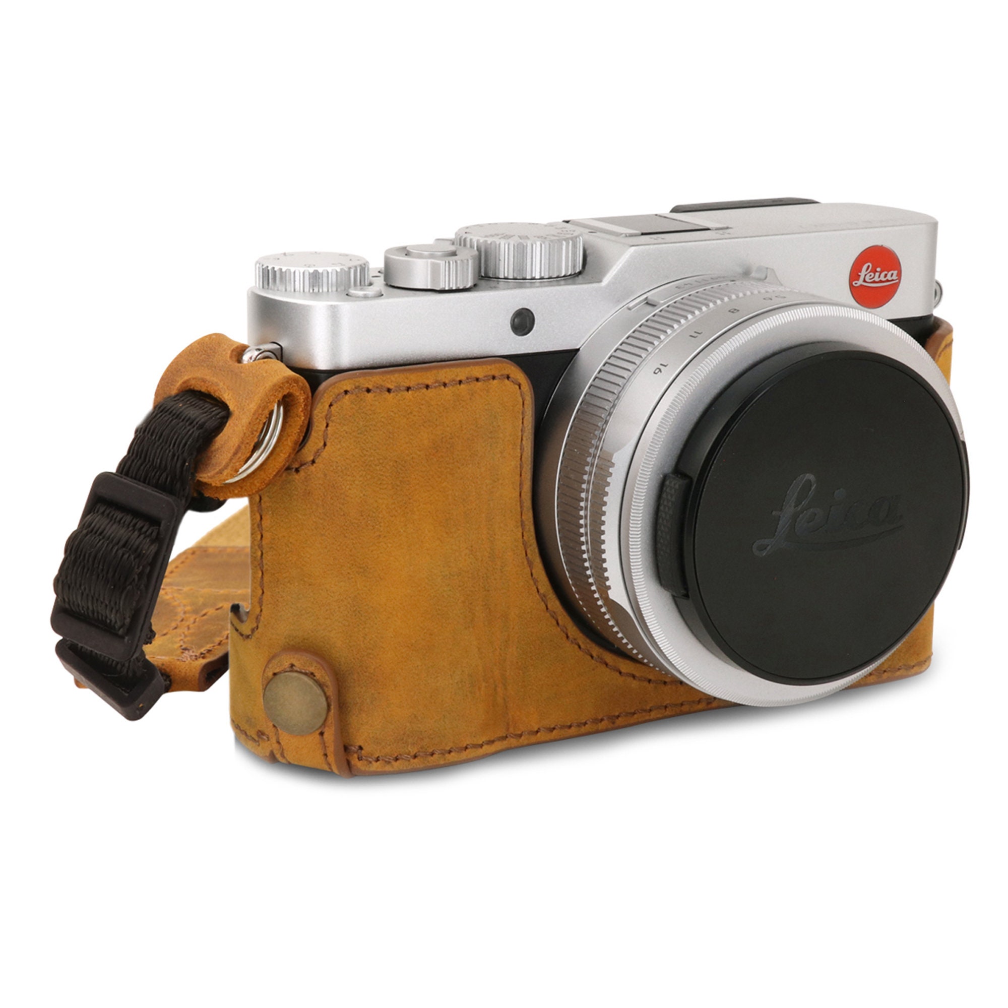 Fine Leather Camera Half Case & Strap Compatible With Leica