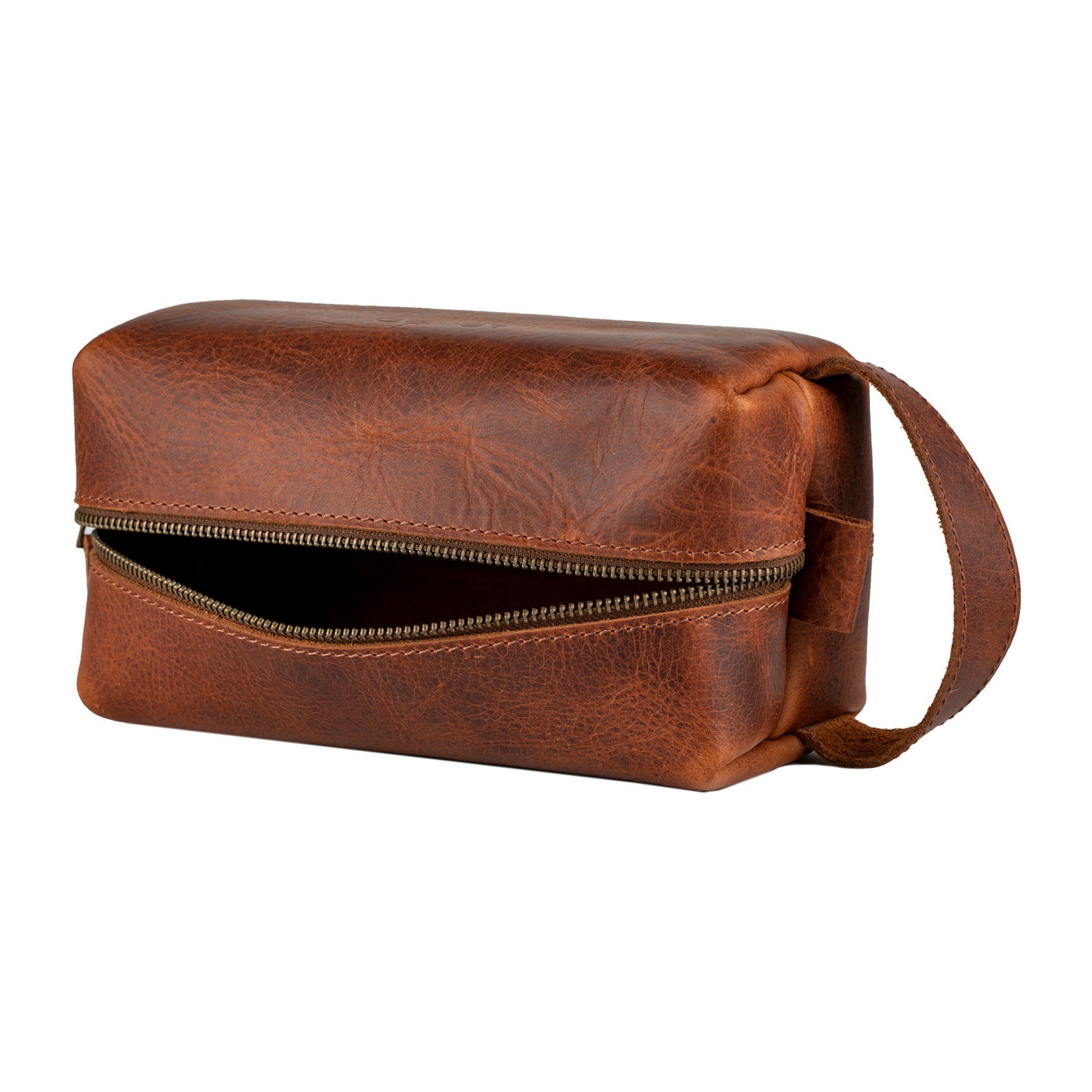 Top Grain Leather Dopp Kit for Men Handcrafted Leather Travel Etsy