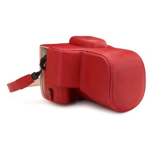 Custodia in pelle per fotocamera compatibile con Canon EOS Rebel T7, EOS 2000D (18-55 mm)