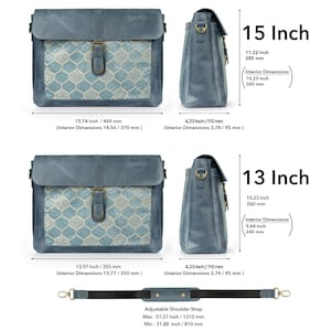 Personalized Real Leather Messenger Bag, MacBook Pro 15 Inch 13 Inch Leather Sleeve, Laptop Bag with Unique Design, Unisex Travel Bag zdjęcie 8