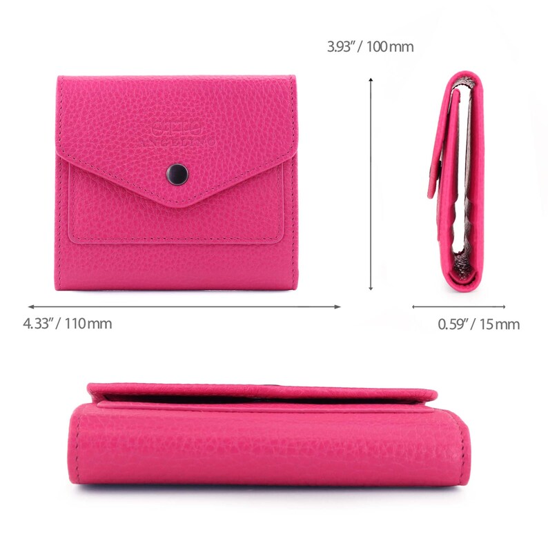 Slim Unisex Clutch Wallet Designed To Be Practical Hand Crafted Top Grain Leather Envelope Wallet RFID Blocking Trifold Credit Card Wallet