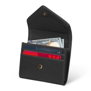 Leather Coin Purse and Credit Card Organizer with RFID Blocking, Unisex Credit Card Wallet with Internal Coin Credit Card or Cash Pocket