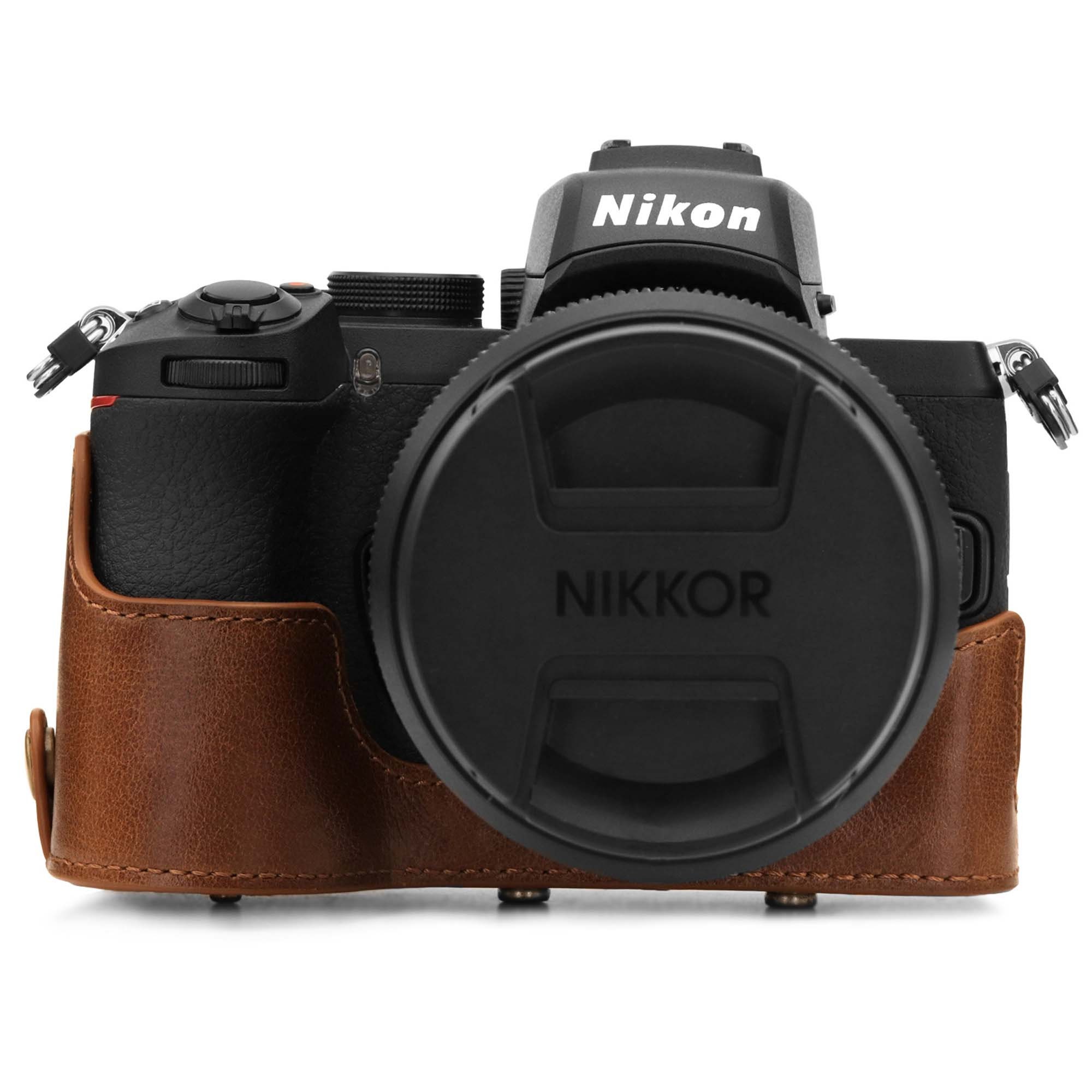 MegaGear Nikon Z50 Ever Ready Top Grain Leather Camera Half Case – MegaGear  Store